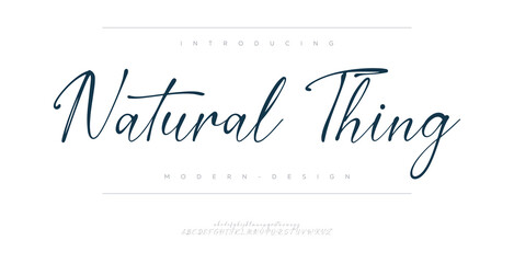 Natural thing logo signature Elegant Branding Typeface. Handwritten Script Editable Text Effect Template . vector illustration 
