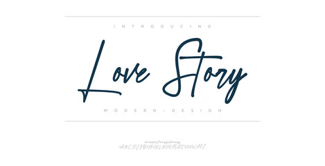 Love story logo signature Elegant Branding Typeface. Handwritten Script Editable Text Effect Template . vector illustration 
