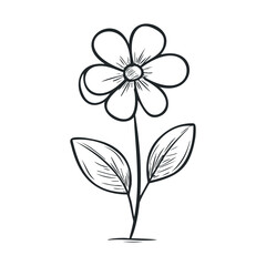 Simple hand drawn flower design for spring decorations and crafts