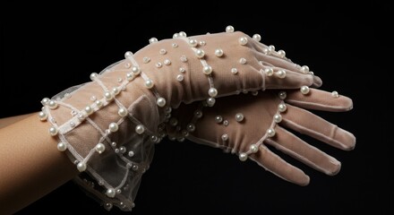 Delicate, beaded gloves