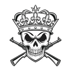 Skull with Crown King Skull Illustration with Crown vector illustration