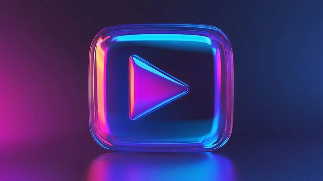 blue neon button
