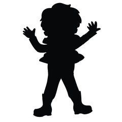 Kids Silhouette Vector – Children Playing, Walking, Jumping, Running Art & Illustration