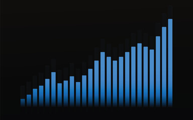 Business Graph Icon – Silhouette of Sales Chart with Upward Trend, Art & Illustration