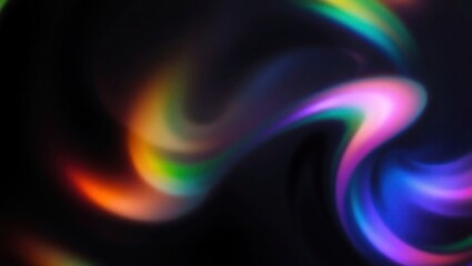 Blurred rainbow refraction overlay effect. Light lens prism effect on black background. Holographic reflection, crystal flare leak shadow overlay. Colorful rainbow disco ball light