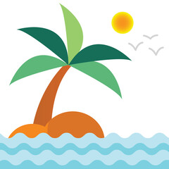 Palm Tree Vector Icon – Tropical Nature Silhouette Design, 
Minimal palm tree vector icon with tropical vibes. Suitable for use in summer themes, holiday graphics, beach designs, travel branding, 