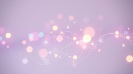 Abstract background of glowing, translucent wavy lines and dots of varying intensity. Dynamic wavy lines of varying transparency that create a sense of movement and depth. The lines intersect and form