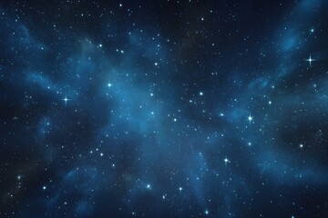 Fototapeta premium Starry sky background, blue night sky full of stars, glowing stars in the dark space, starry background, dark night, stars in the distance, starlight, dark background with a blue glow, night sky. 