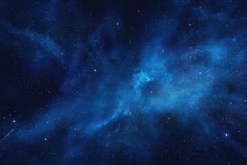 Naklejka premium Starry sky background, blue night sky full of stars, glowing stars in the dark space, starry background, dark night, stars in the distance, starlight, dark background with a blue glow, night sky. 