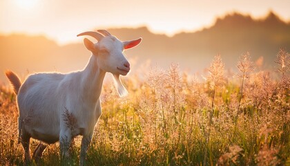 Obraz premium goat on the meadow