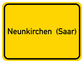 Illustration of a city entrance sign for the city of Neunkirchen (Saar)