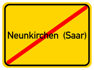 Illustration of a city exit sign for the city of Neunkirchen (Saar)