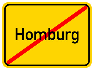 Illustration of a city exit sign for the city of Homburg