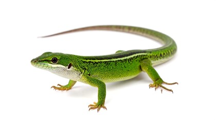 Obraz premium Green lizard profile