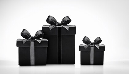 black gift box icon on white background for celebration themes