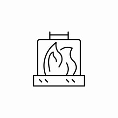 fireplace warm heating icon sign vector