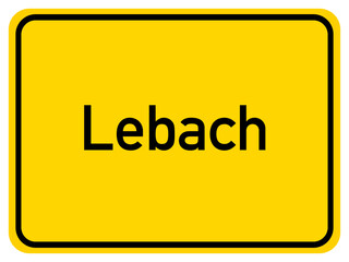 Illustration of a city entrance sign for the city of Lebach