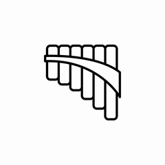 pan flute instrument icon sign vector