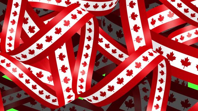 Canada flag tape concept background animation
