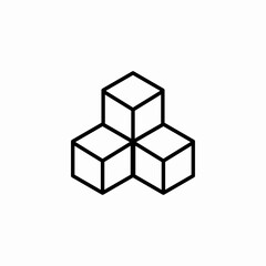 stacked cubes icon icon sign vector
