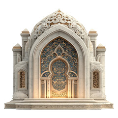 Obraz premium Ornate Architectural Feature with Intricate Designs on Transparent Background