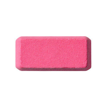 Pink Rectangular Eraser Clean Commercial Style Isolated with Transparent Background