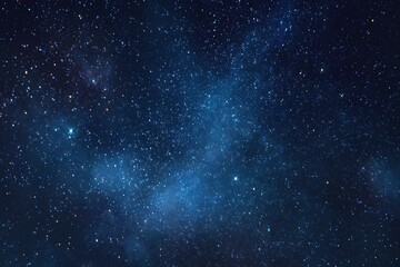 Obraz premium Starry sky background, blue night sky full of stars, glowing stars in the dark space, starry background, dark night, stars in the distance, starlight, dark background with a blue glow, night sky. 
