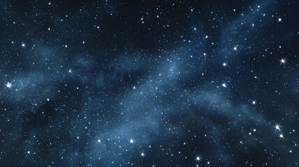 Obraz premium Starry sky background, blue night sky full of stars, glowing stars in the dark space, starry background, dark night, stars in the distance, starlight, dark background with a blue glow, night sky. 