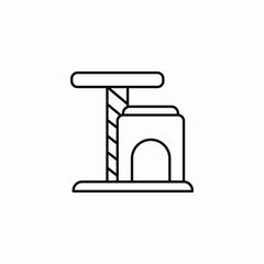 cat scratching post icon sign vector