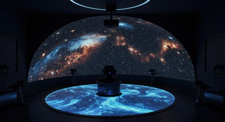 Futuristic space simulation room