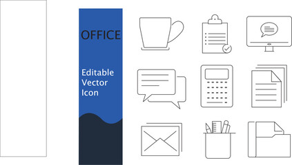 Office & Workspace Vector Icon Set.