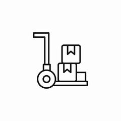 stacked boxes trolley icon sign vector
