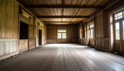 Empty room in dilapidated house