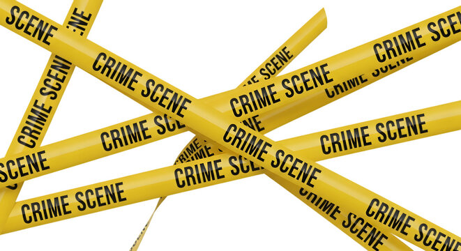 Crime Scene Yellow Caution Tape PNG Cut Out.