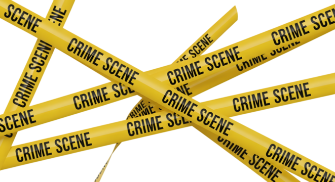 Crime Scene Yellow Caution Tape PNG Cut Out.