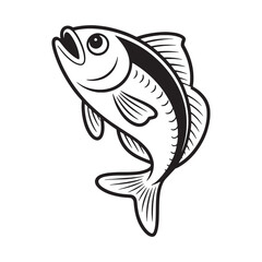Jumping Fish Vector Logo - Fishing Sport Icon EPS Graphic