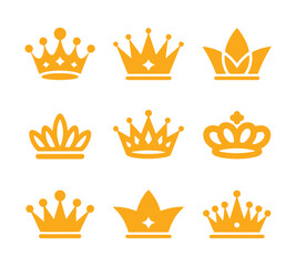 Golden Crown Pack Vector - Luxury Royal Icons EPS Design