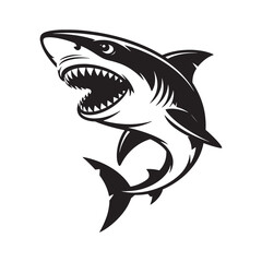 Shark Jumping Vector Icon - Dynamic Sea Predator EPS Design