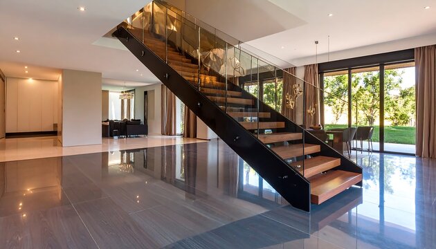 Modern open-plan staircase - Powered by Adobe