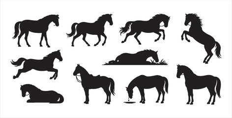 Animal Group Silhouette Vector - Wildlife Collection EPS Clipart