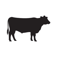 Cow Vector Silhouette - Farm Animal Icon EPS Design