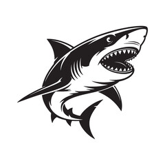 Shark Swimming Vector Illustration - Predator Sea Animal EPS