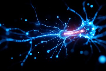 Neural Network Neuron Digital Connection Binary Code System Brain