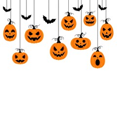 Halloween pumpkin bat create a spooky festive scene