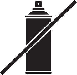 No Spray Paint Symbol Icon Vector Illustration - Prohibition Sign, Forbidden, Warning, Black Silhouette