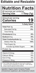 Detailed Ingredient and Nutritional Information for Organic Cinnamon Powder