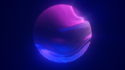 A glowing sphere radiates soft light through fog and haze, creating a mysterious, surreal futuristic atmosphere
