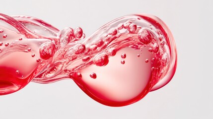 A mesmerizing abstract image featuring swirling red liquid with many bubbles.