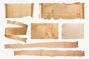 Vintage ripped paper set