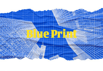 Blue Print Photo Effect